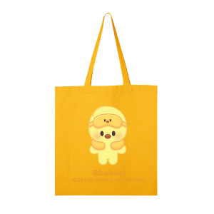 SKZOO BbokAri bright yellow tote bag with character print