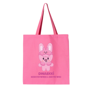 SKZOO Dwaekki vibrant pink tote bag with character print