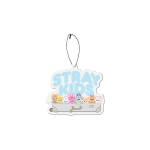 White SKZOO air freshener with character artwork and logo