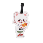SKZOO Jiniret luggage tag with I heart SKZ design and secure strap