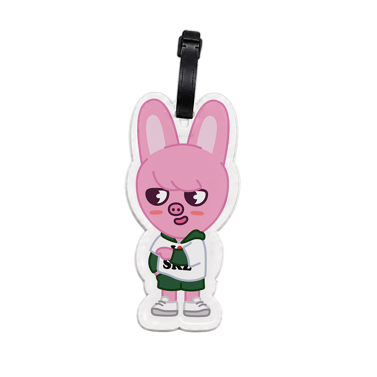 SKZOO Dwaekki pink luggage tag with secure strap