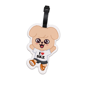 SKZOO PuppyM luggage tag with I heart SKZ detail and strap