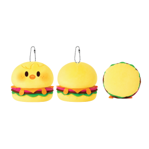 SKZOO BbokAri yellow plush-style keyring charm for Stray Kids fans